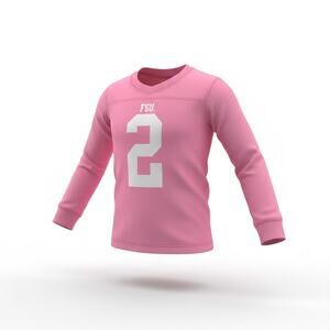 Wes And Willy Girls FSU Pink Long Sleeve Shirt Number 2 Size 6